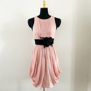 BCBG Petal Pink Dress with Black Flower Waist Detail